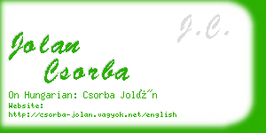 jolan csorba business card